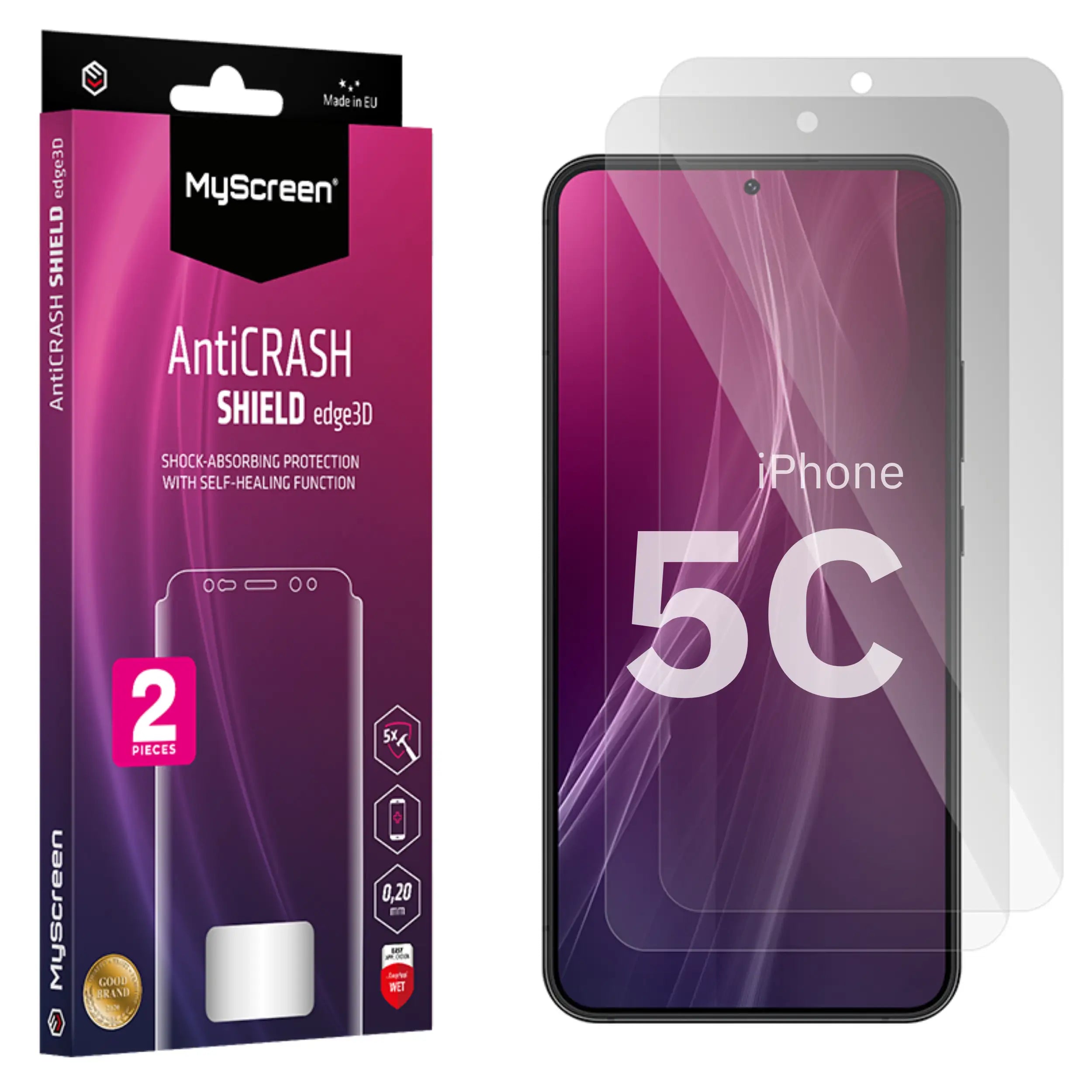 2x Folia ochronna do  Apple Iphone 5C AntiCRASH SHIELD edge3D