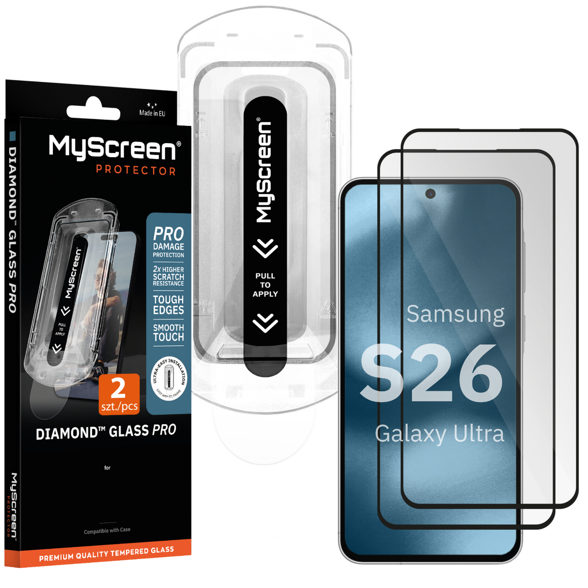 2x Szkło hartowane do Samsung Galaxy S26 Ultra MyScreen DIAMOND GLASS PRO FIT FRAME