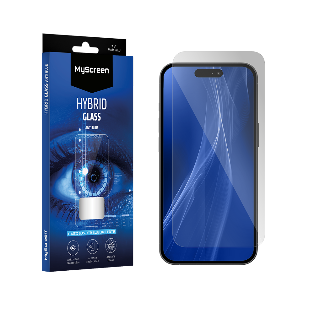 Apple iPhone 17 Pro 6.3" -  Szkło hybrydowe z filtrem światła niebieskiego MyScreen HYBRID GLASS AntiBLUE