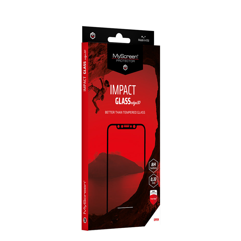 Samsung Galaxy S21 Ultra -  Antyuderzeniowe szkło hybrydowe na cały ekran MyScreen IMPACT GLASS edge3D (czarna ramka)