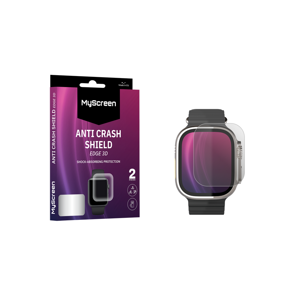 2x Folia ochronna do Apple Watch Ultra 1/2/3 49mm AntiCRASH SHIELD edge3D