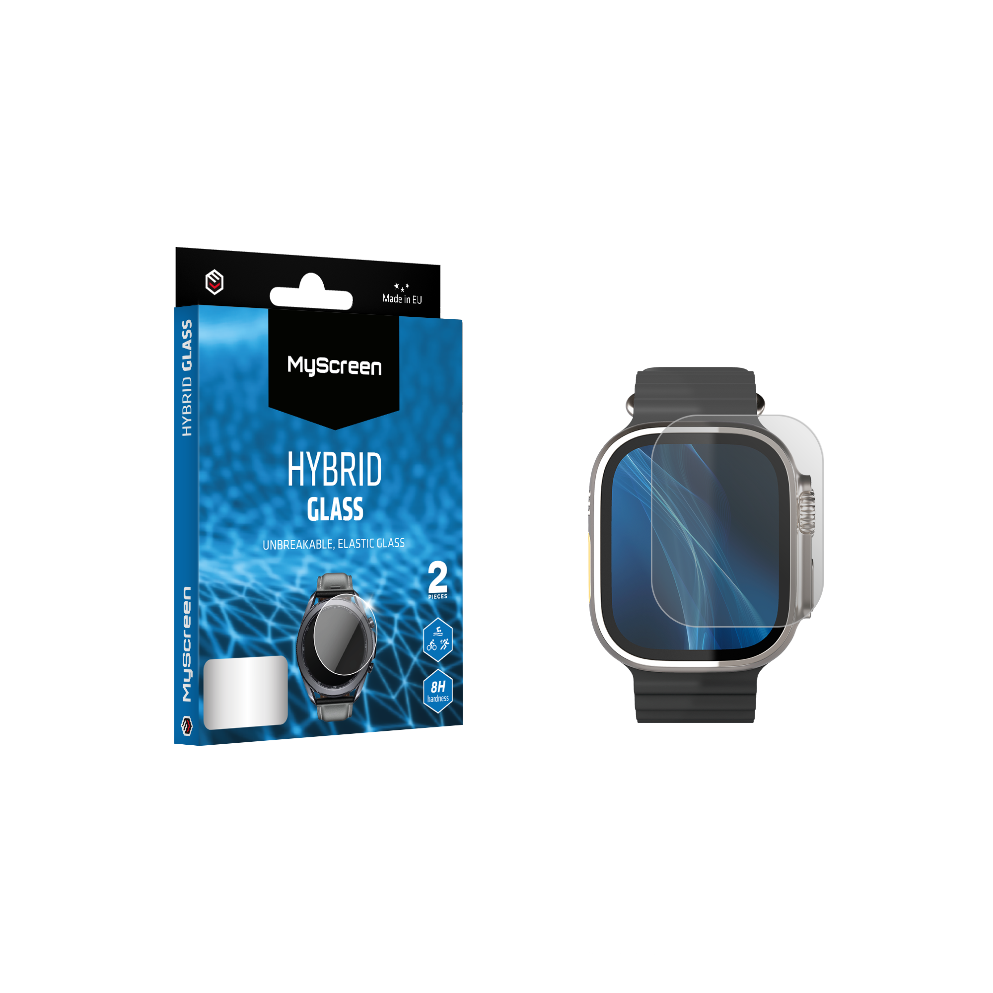 2x Szkło hybrydowe do Apple Watch Ultra/Ultra 2 49mm MyScreen HYBRID GLASS