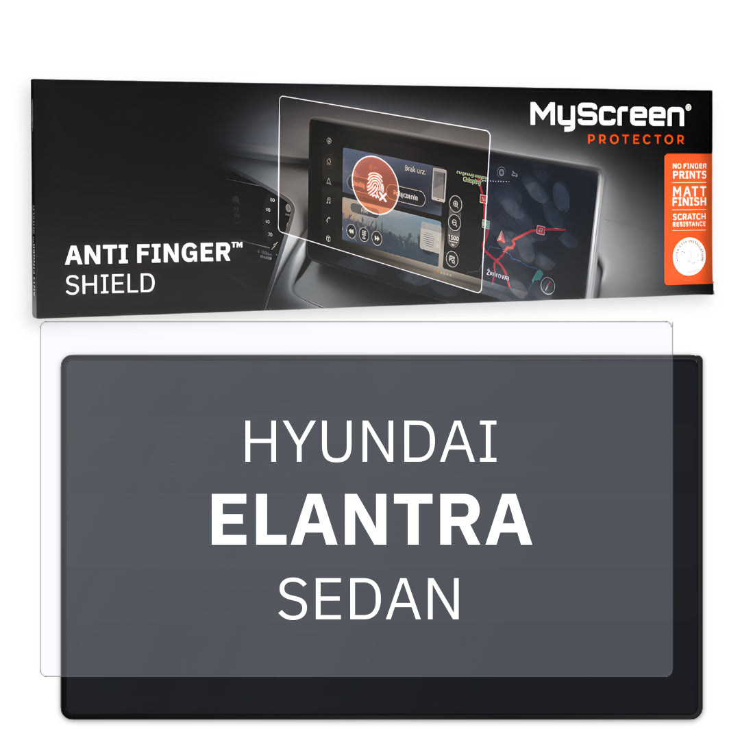 HYUNDAI ELANTRA SEDAN 2021 / 2024 FRONT CENTRE DASHBOARD 01 * - Matowa folia antyodciskowa MyScreen ANTI FINGER SHIELD