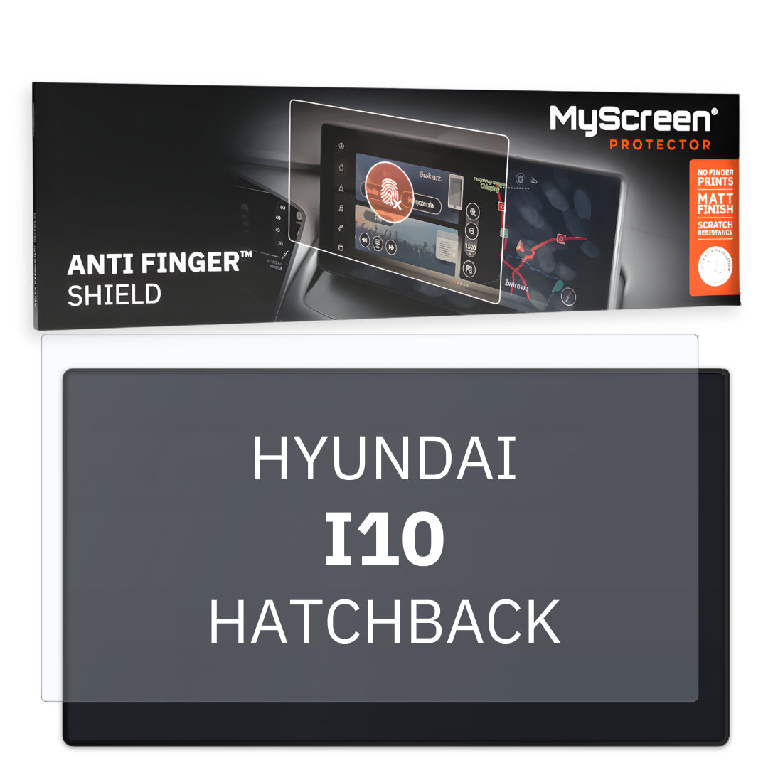 HYUNDAI i10 HATCHBACK 2020 / 2023 FRONT CENTRE DASHBOARD 01 8" - Matowa folia antyodciskowa MyScreen ANTI FINGER SHIELD