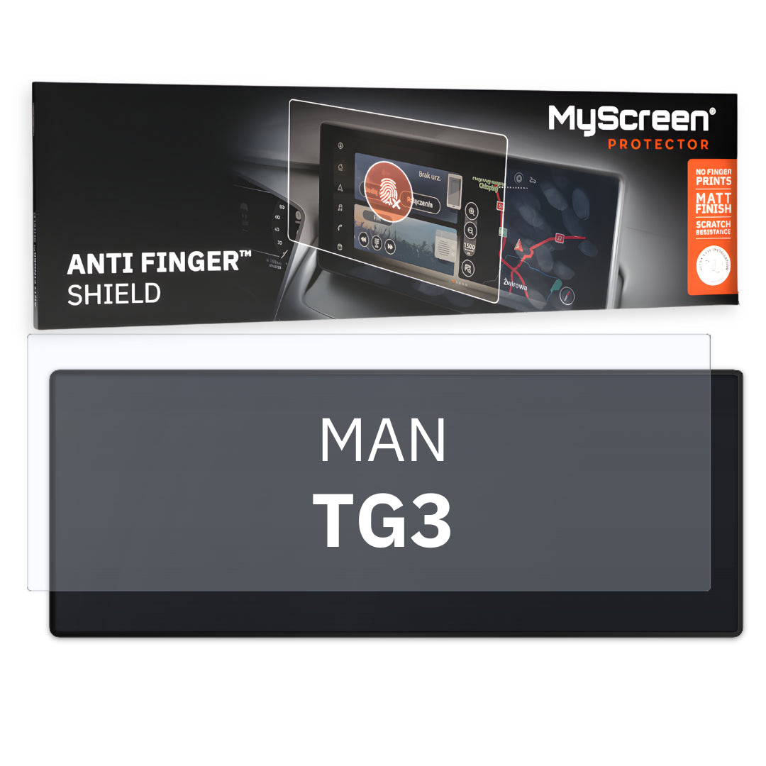 MAN TG3 TIR 2020 / + FRONT CENTRE DASHBOARD 01 12,3" - Matowa folia antyodciskowa MyScreen ANTI FINGER SHIELD