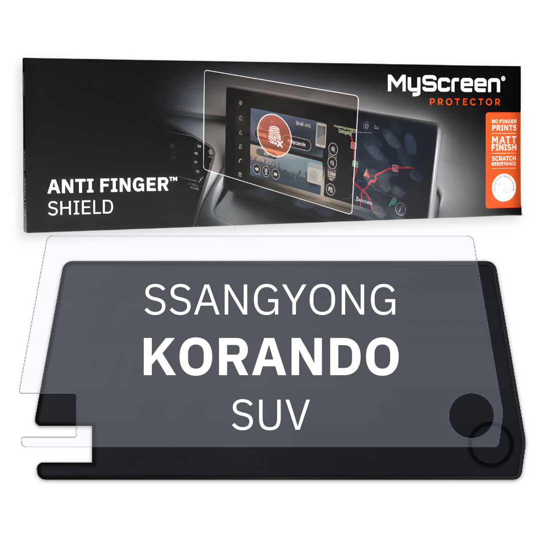 SSANGYONG KORANDO SUV 2019 / + FRONT CENTRE DASHBOARD 01 9" - Matowa folia antyodciskowa MyScreen ANTI FINGER SHIELD