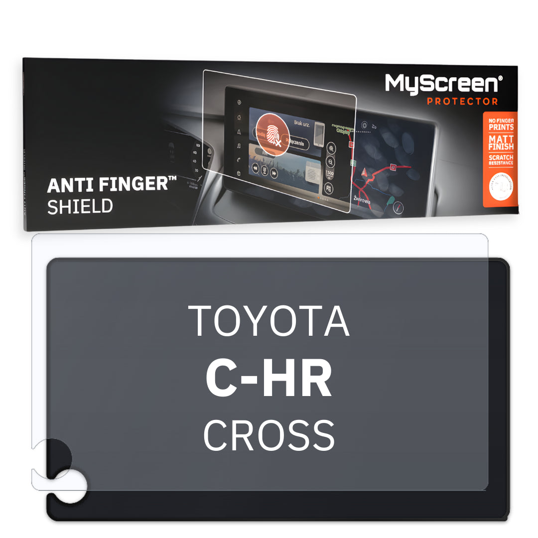 TOYOTA C-HR CROSS 2019 / 2023 FRONT CENTRE DASHBOARD 01 8" - Matowa folia antyodciskowa MyScreen ANTI FINGER SHIELD