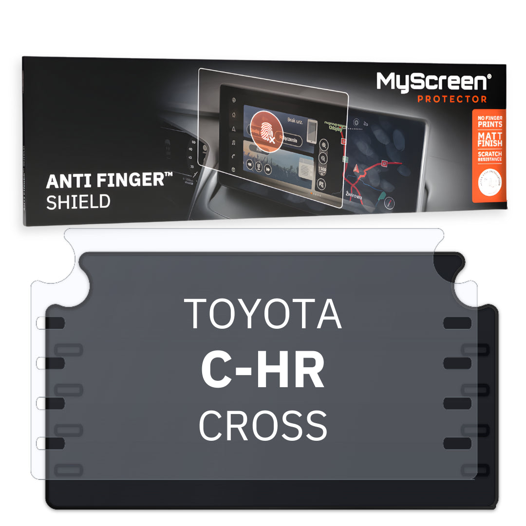 TOYOTA C-HR CROSS 2019 / 2023 FRONT CENTRE DASHBOARD 02 8" - Matowa folia antyodciskowa MyScreen ANTI FINGER SHIELD