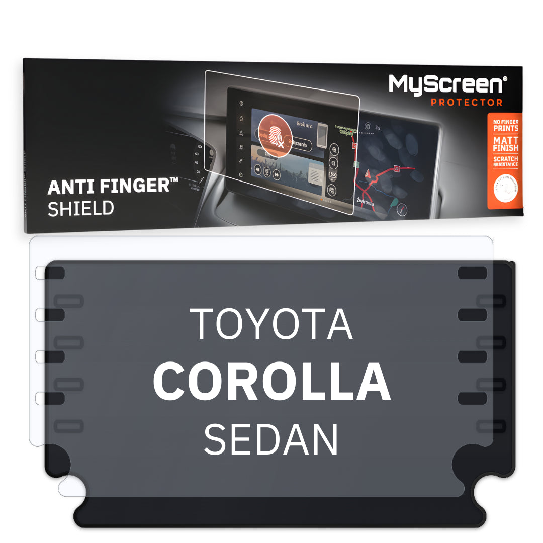TOYOTA COROLLA SEDAN 2019 / 2022 FRONT CENTRE DASHBOARD 01 8" - Matowa folia antyodciskowa MyScreen ANTI FINGER SHIELD