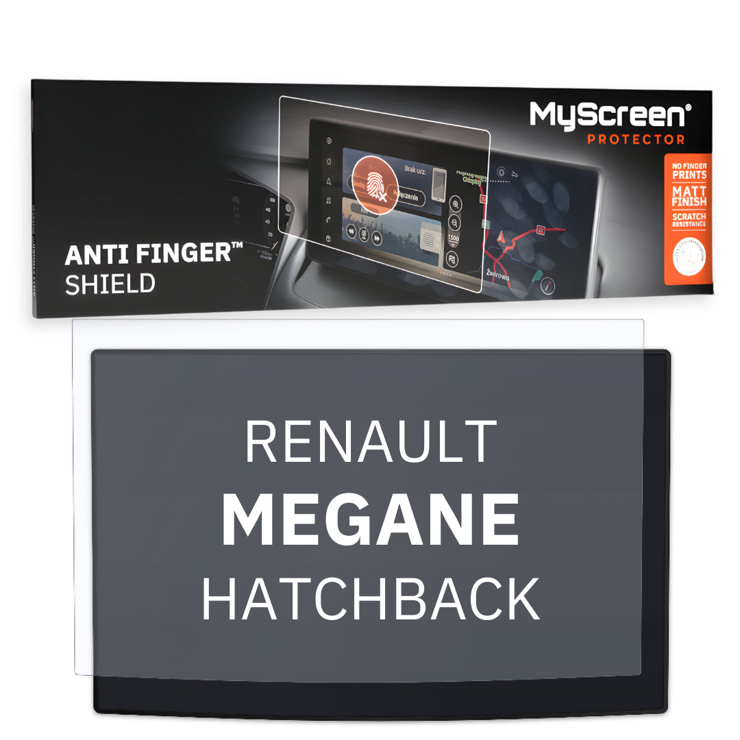 RENAULT MEGANE HATCHBACK 2020 / + FRONT CENTRE DASHBOARD 01 9,3" - Matowa folia antyodciskowa MyScreen ANTI FINGER SHIELD