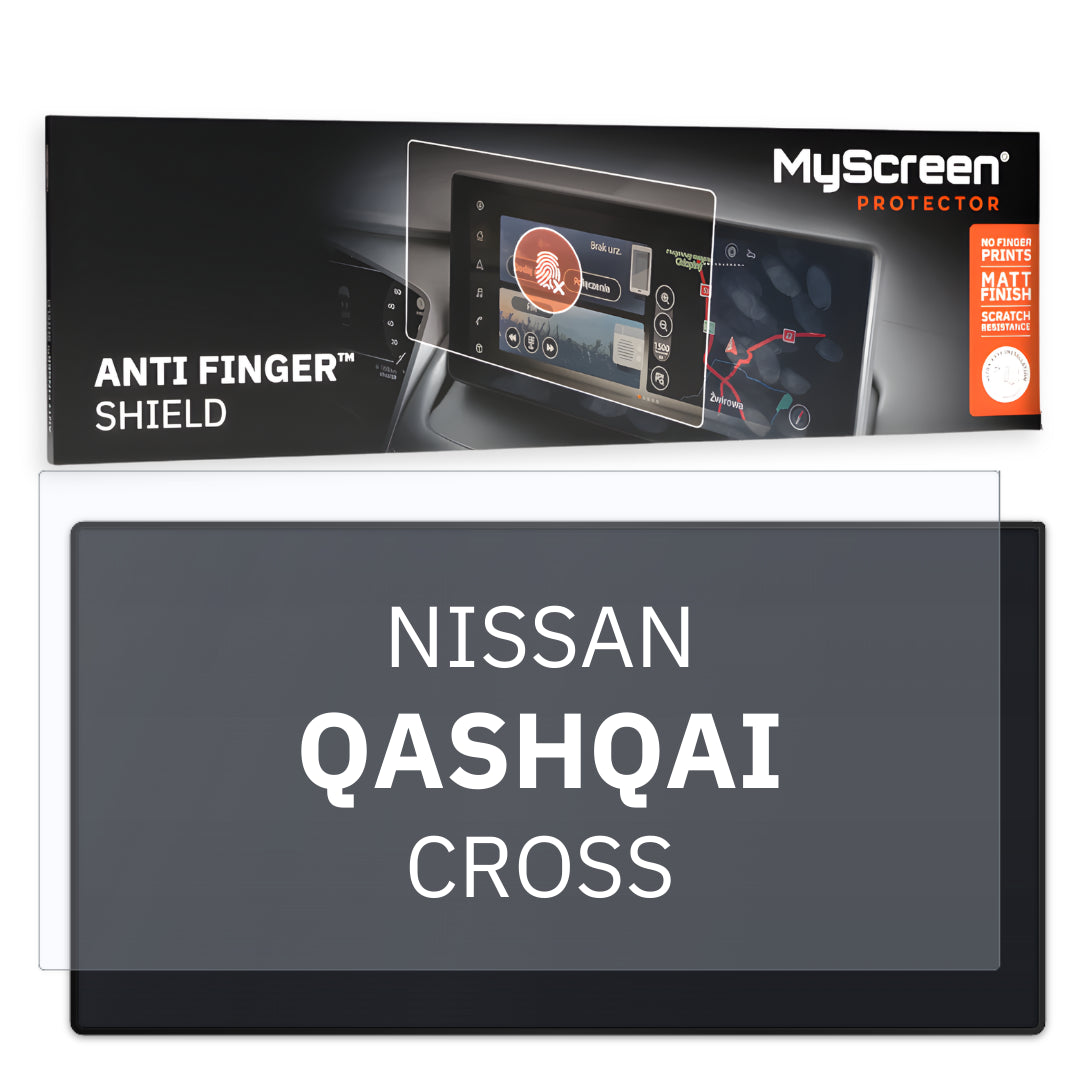 NISSAN QASHQAI CROSS 2017 / 2021 FRONT CENTRE DASHBOARD 01 7" - Matowa folia antyodciskowa MyScreen ANTI FINGER SHIELD