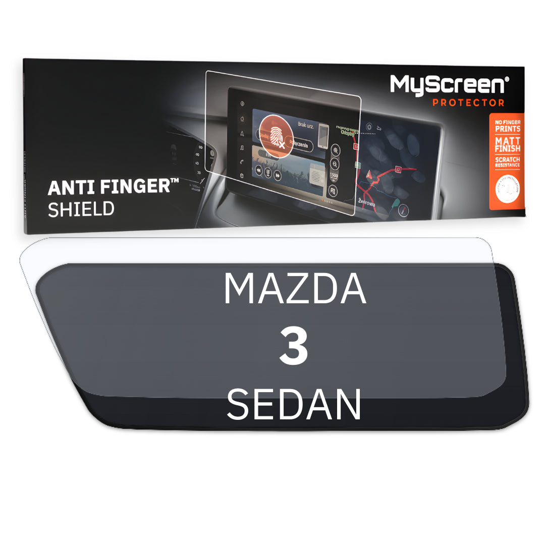 MAZDA 3 SEDAN 2018 / + FRONT CENTRE DASHBOARD 01 10,25" - Matowa folia antyodciskowa MyScreen ANTI FINGER SHIELD