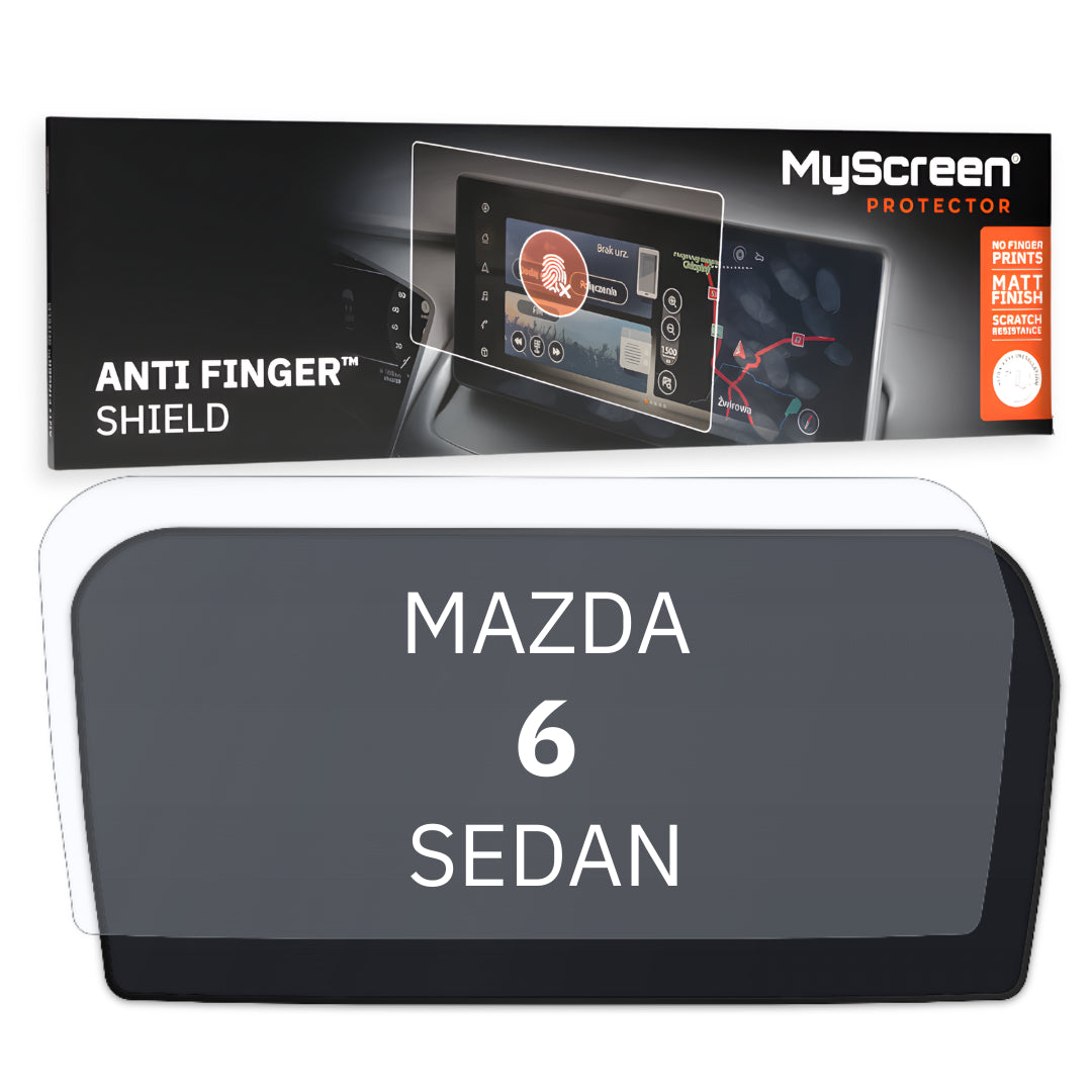 MAZDA 6 SEDAN 2018 / + FRONT CENTRE DASHBOARD 01 8" - Matowa folia antyodciskowa MyScreen ANTI FINGER SHIELD