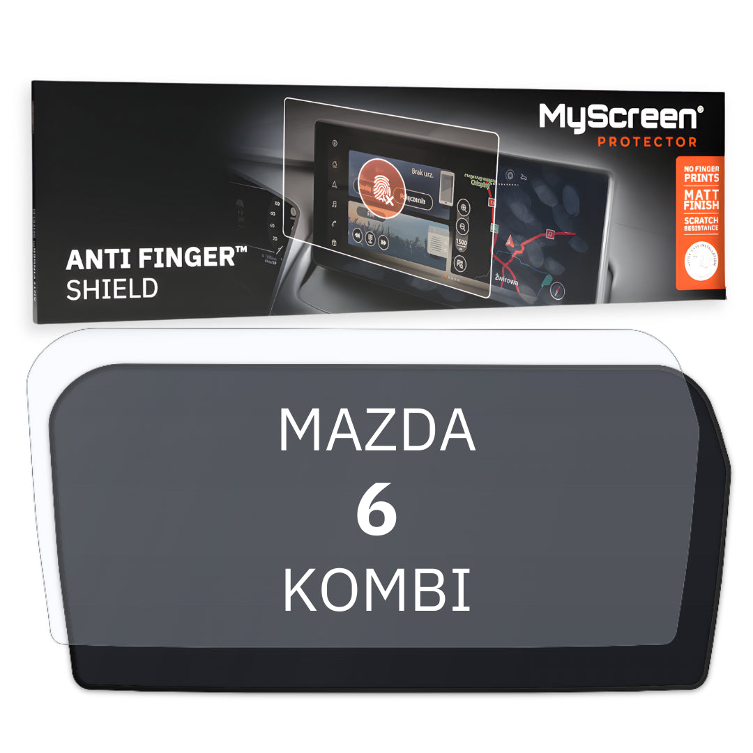 MAZDA 6 KOMBI 2018 / + FRONT CENTRE DASHBOARD 01 8" - Matowa folia antyodciskowa MyScreen ANTI FINGER SHIELD
