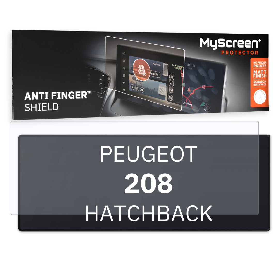 PEUGEOT 208 HATCHBACK 2019 / + FRONT CENTRE DASHBOARD 01 10" - Matowa folia antyodciskowa MyScreen ANTI FINGER SHIELD