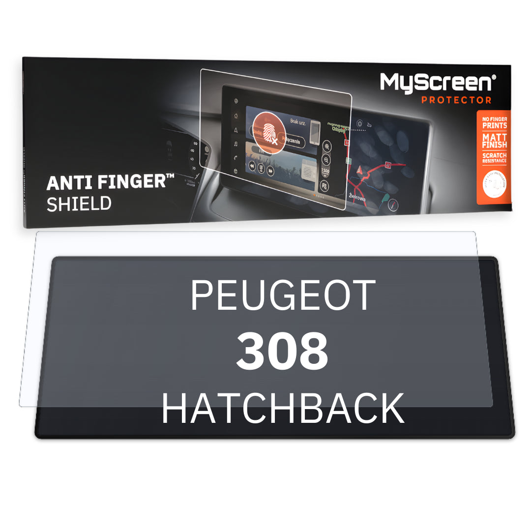 PEUGEOT 308 HATCHBACK 2021 / + FRONT CENTRE DASHBOARD 01 10" - Matowa folia antyodciskowa MyScreen ANTI FINGER SHIELD