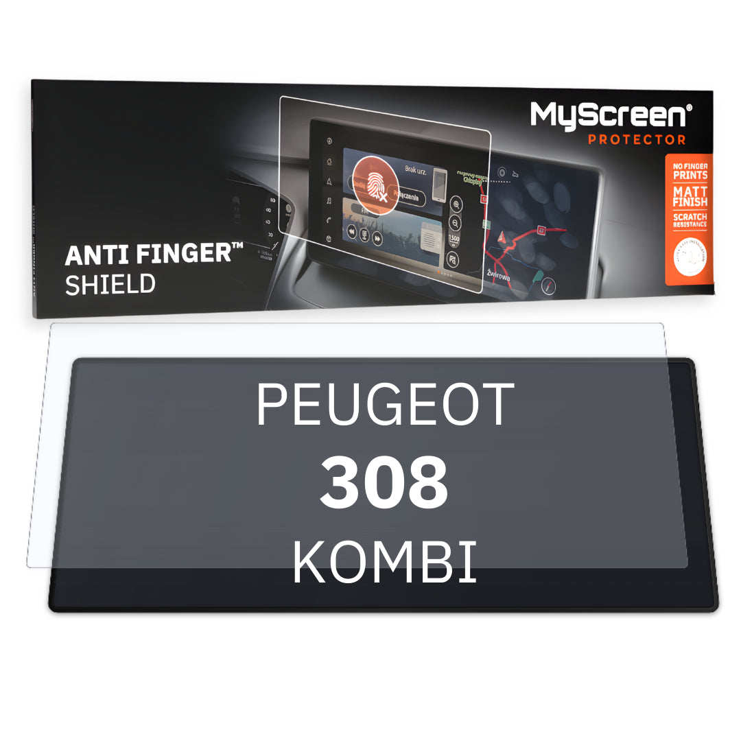PEUGEOT 308 KOMBI 2021 / + FRONT CENTRE DASHBOARD 01 10" - Matowa folia antyodciskowa MyScreen ANTI FINGER SHIELD