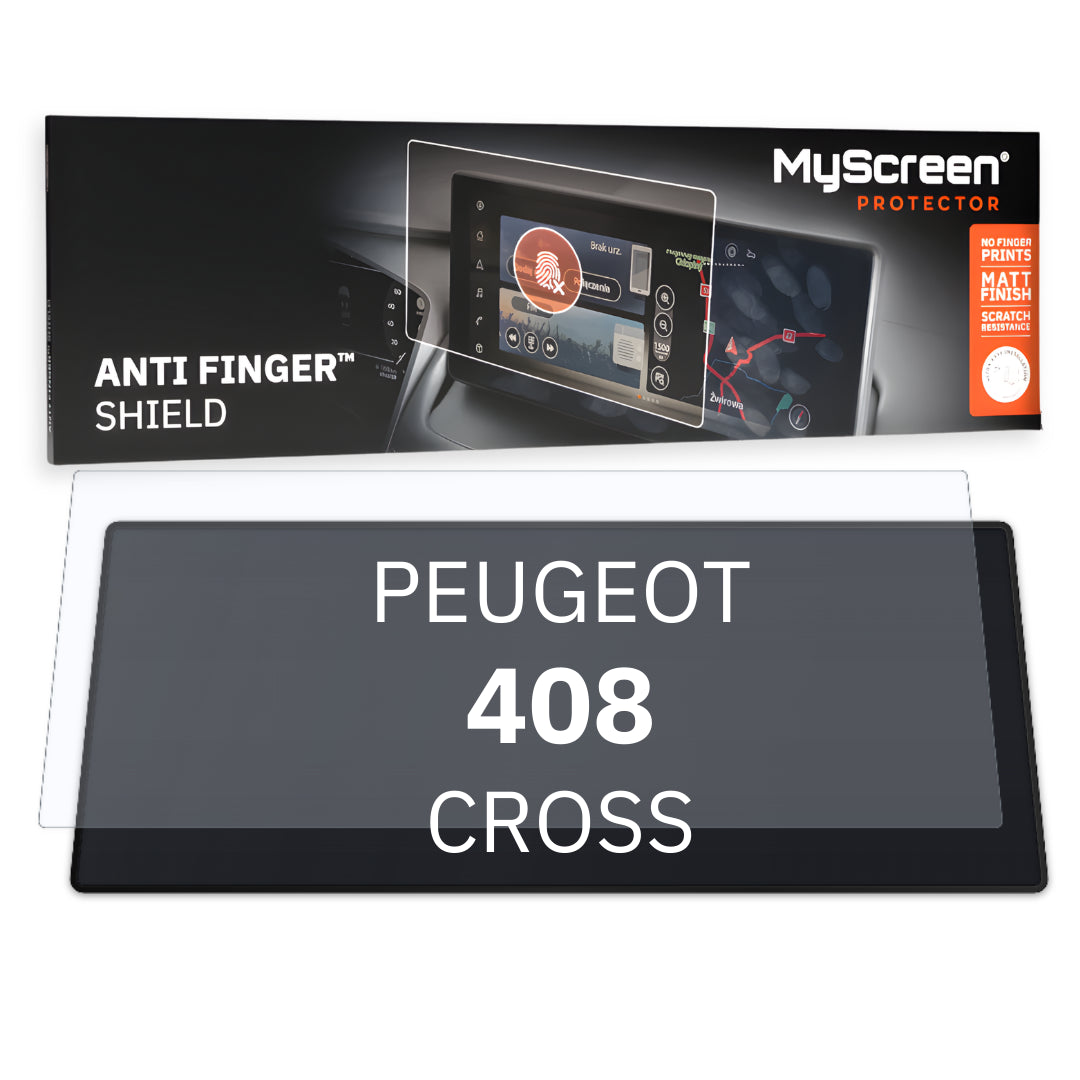 PEUGEOT 408 CROSS 2023 / + FRONT CENTRE DASHBOARD 01 10" - Matowa folia antyodciskowa MyScreen ANTI FINGER SHIELD
