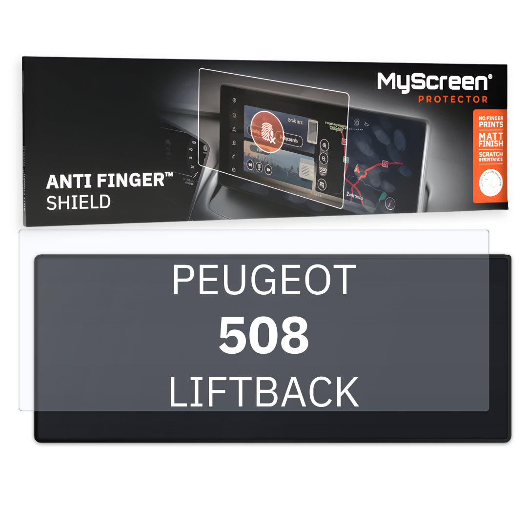 PEUGEOT 508 LIFTBACK 2023 / + FRONT CENTRE DASHBOARD 01 10" - Matowa folia antyodciskowa MyScreen ANTI FINGER SHIELD