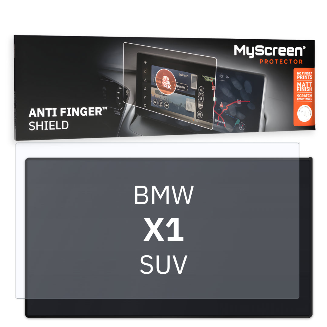 BMW X1 SUV 2019 / 2022 FRONT CENTRE DASHBOARD 01 * - Matowa folia antyodciskowa MyScreen ANTI FINGER SHIELD