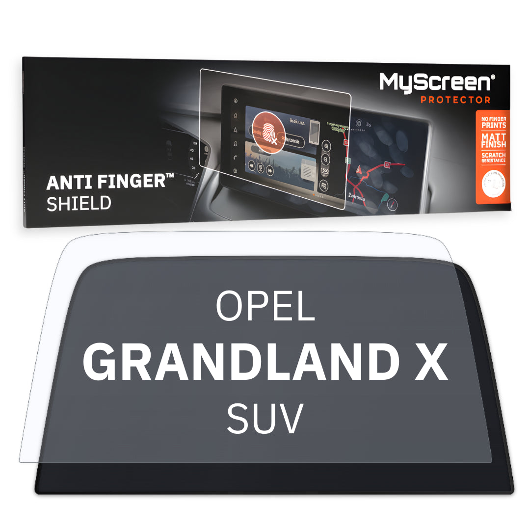 OPEL GRANDLAND X SUV 2017 / 2021 FRONT CENTRE DASHBOARD 01 8" - Matowa folia antyodciskowa MyScreen ANTI FINGER SHIELD