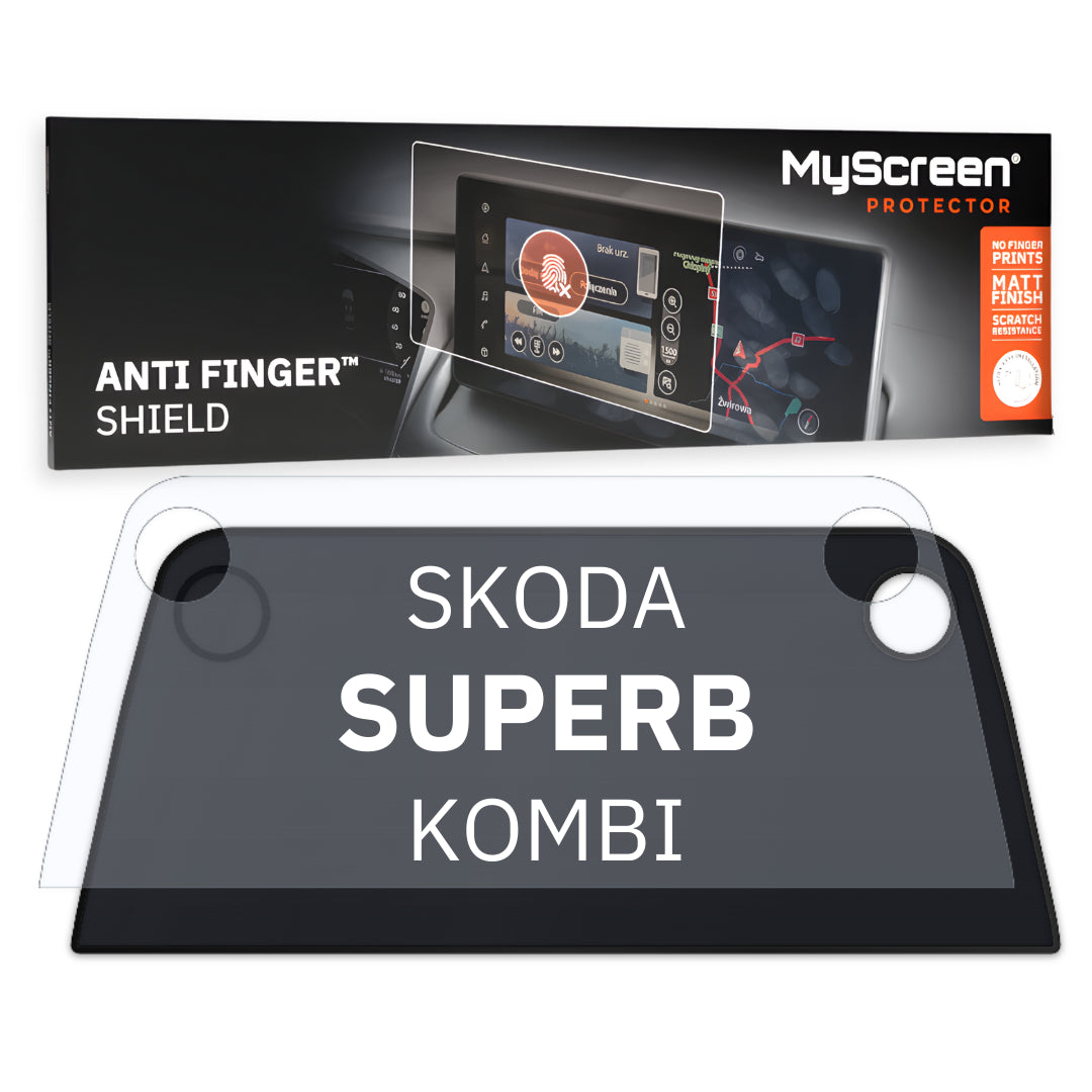SKODA SUPERB KOMBI 2019 / + FRONT CENTRE DASHBOARD 01 8" - Matowa folia antyodciskowa MyScreen ANTI FINGER SHIELD