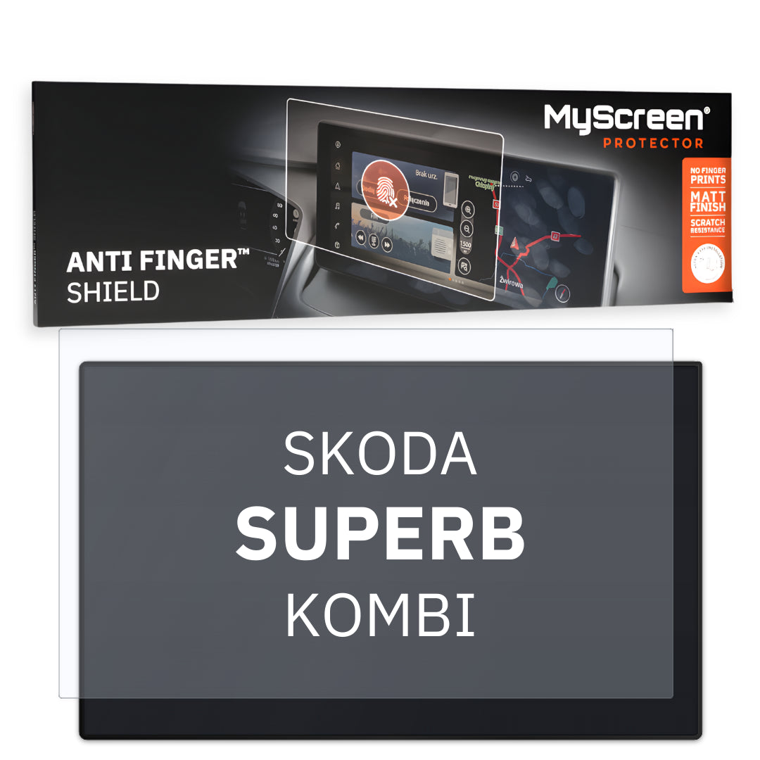 SKODA SUPERB KOMBI 2015 / 2018 FRONT CENTRE DASHBOARD 01 * - Matowa folia antyodciskowa MyScreen ANTI FINGER SHIELD