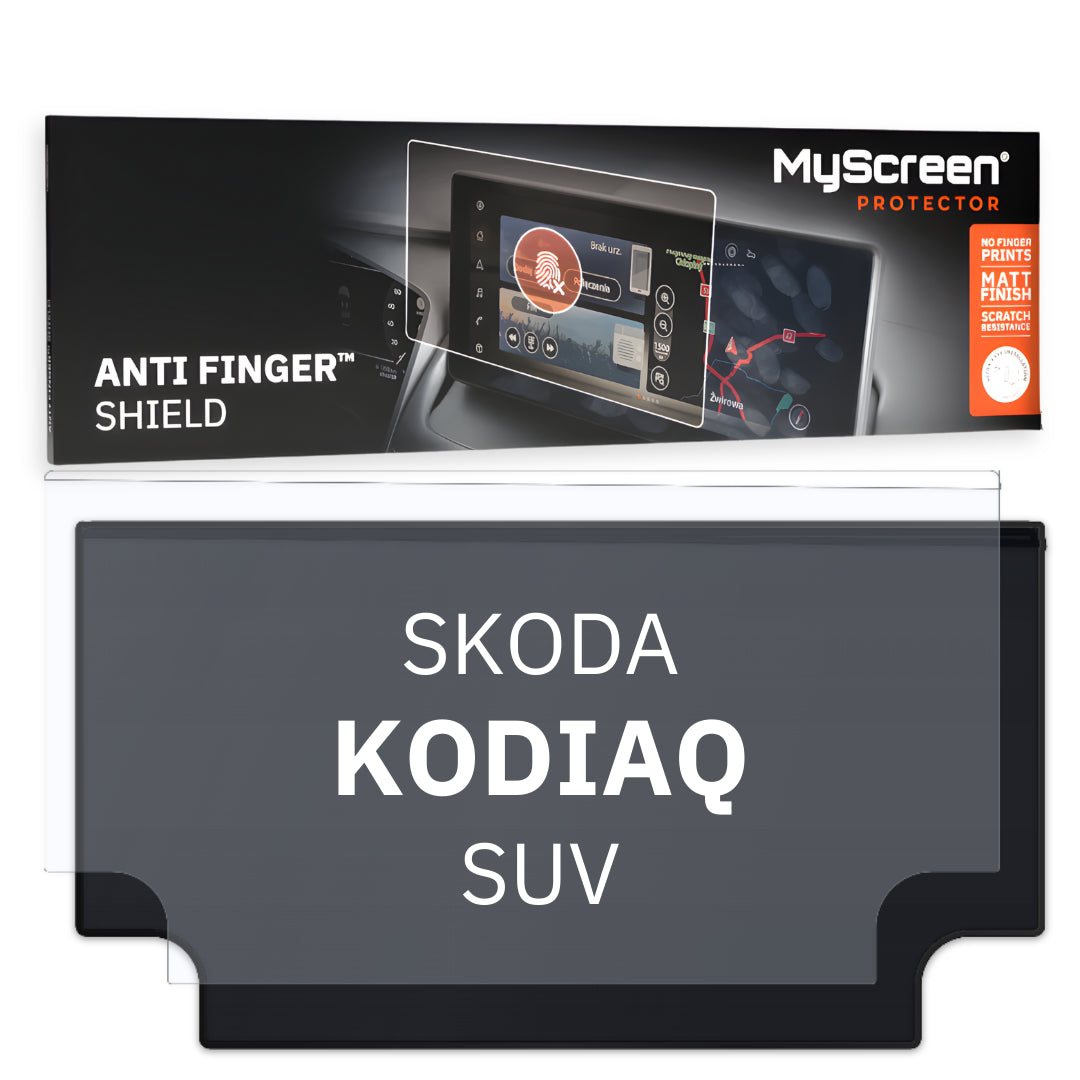 SKODA KODIAQ SUV 2016 / 2021 FRONT CENTRE DASHBOARD 01 9,2" - Matowa folia antyodciskowa MyScreen ANTI FINGER SHIELD