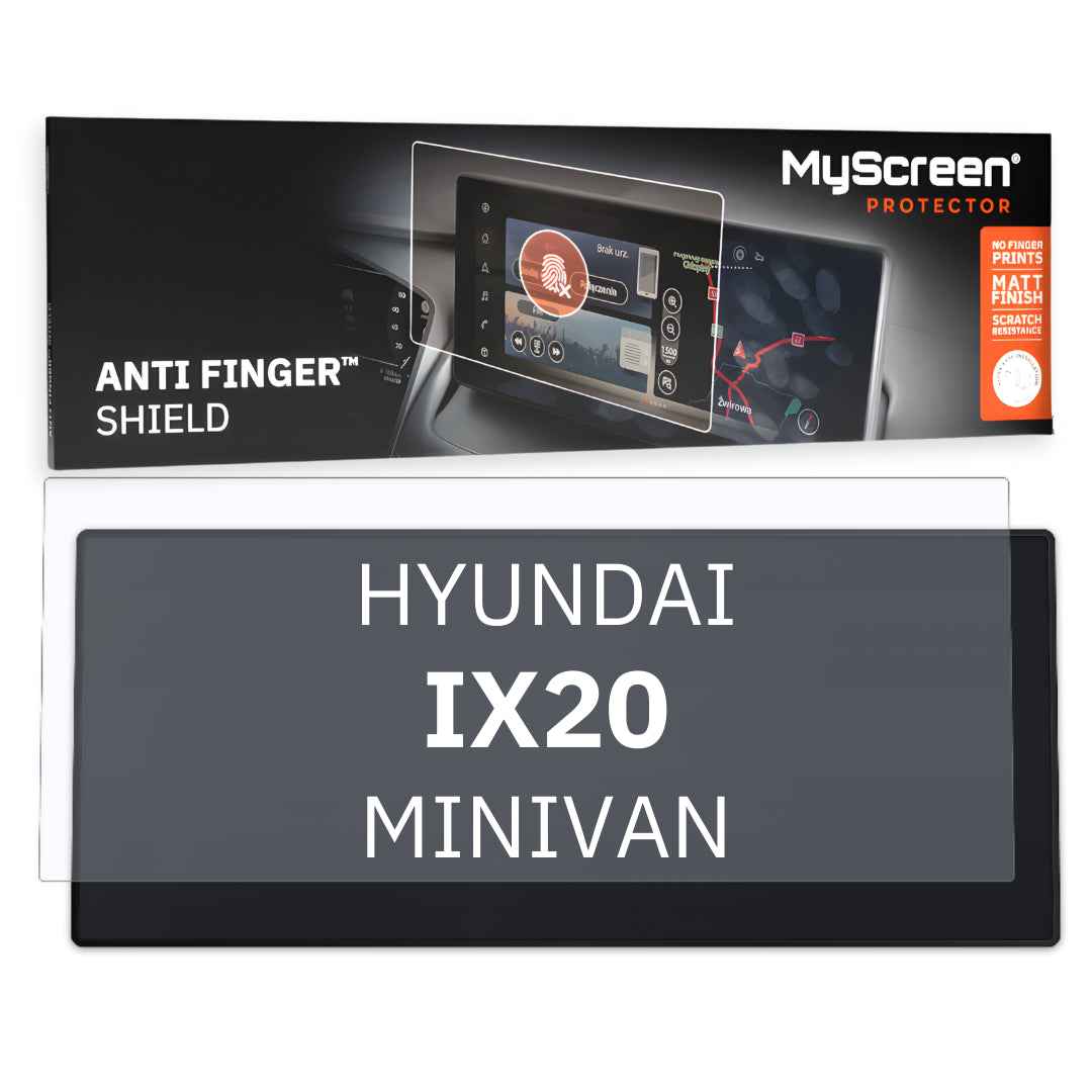 HYUNDAI ix20 MINIVAN 2010 / 2015 FRONT CENTRE DASHBOARD 01 * - Matowa folia antyodciskowa MyScreen ANTI FINGER SHIELD