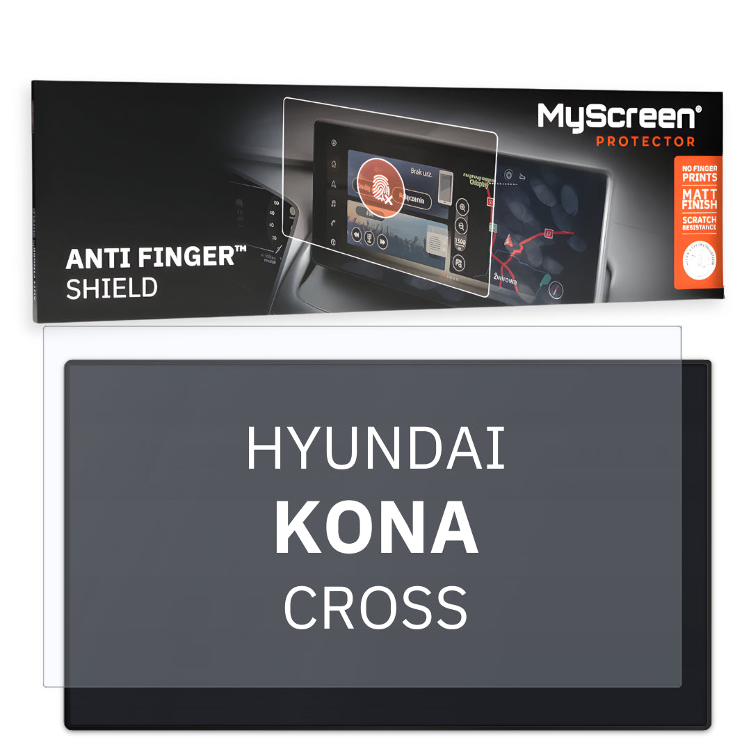HYUNDAI KONA CROSS 2017/2020 FRONT CENTRE DASHBOARD 01 7" - Matowa folia antyodciskowa MyScreen ANTI FINGER SHIELD