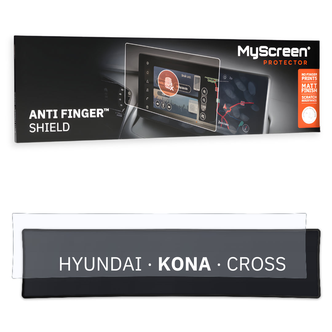 HYUNDAI KONA CROSS 2017 / 2020 FRONT CENTRE AIR CONTROL *  - Matowa folia antyodciskowa MyScreen ANTI FINGER SHIELD