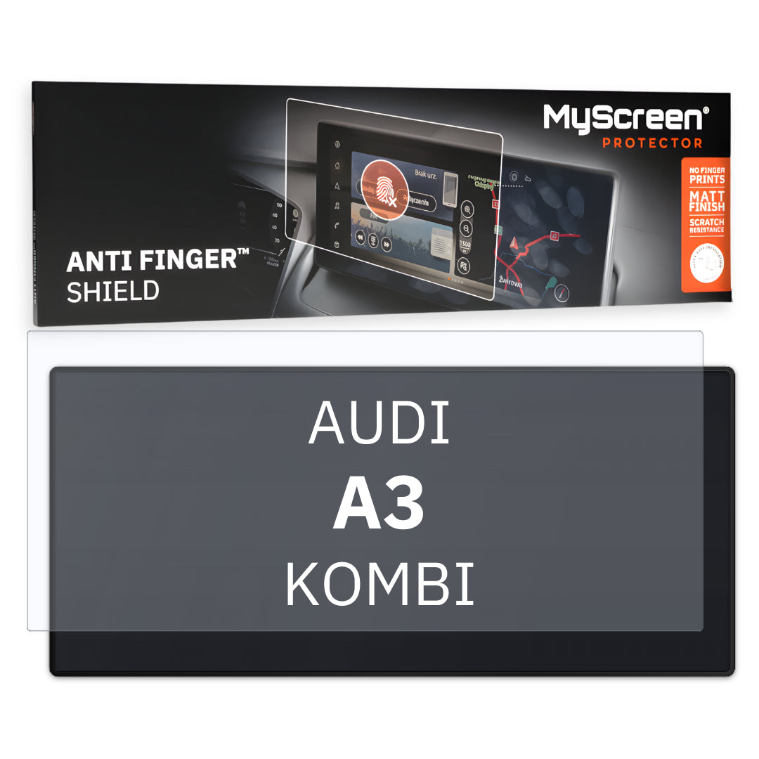 AUDI A3 KOMBI 2020 / + FRONT CENTRE DASHBOARD 01 * - Matowa folia antyodciskowa MyScreen ANTI FINGER SHIELD