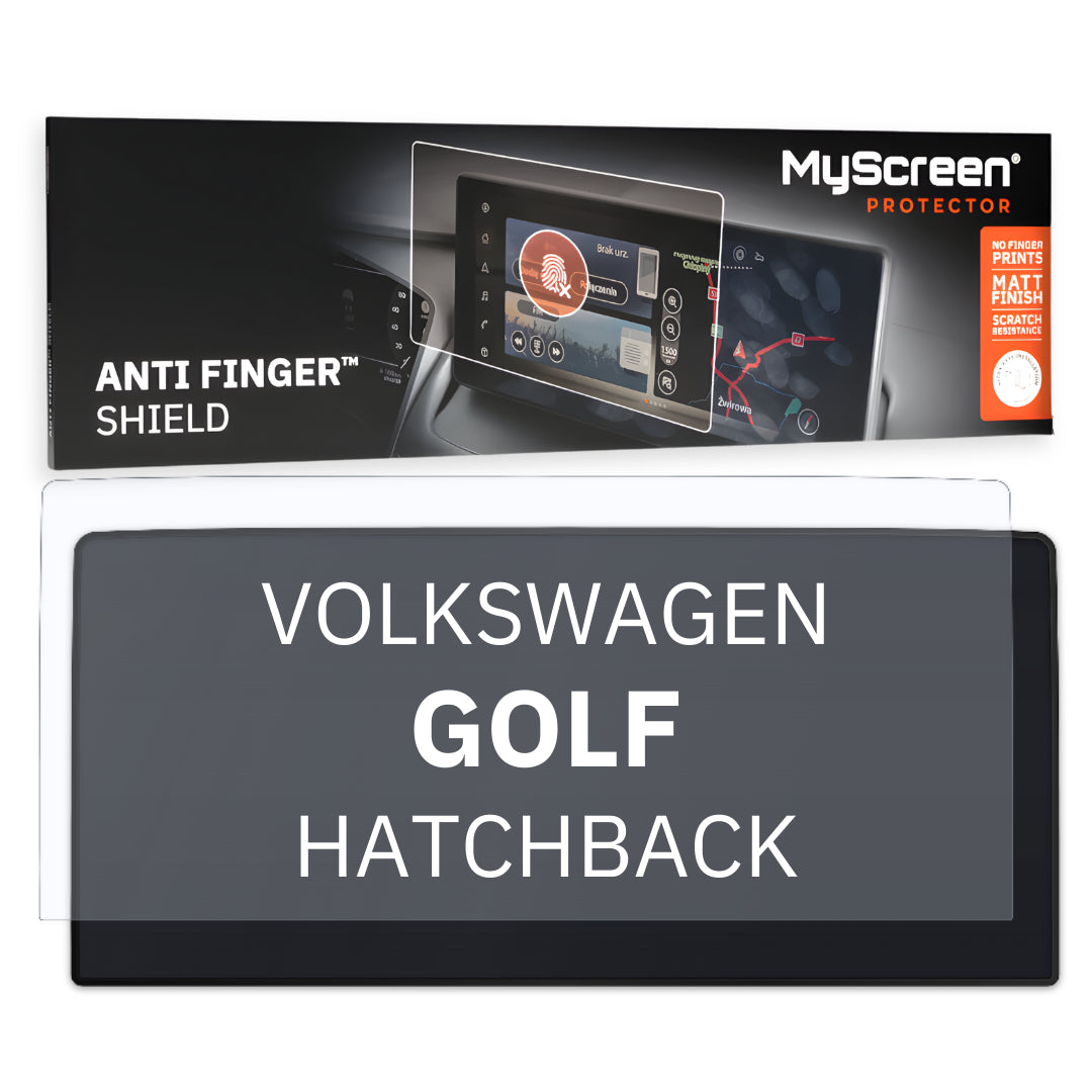 VOLKSWAGEN GOLF HATCHBACK 2019 / + FRONT CENTRE DASHBOARD 01 10,25" - Matowa folia antyodciskowa MyScreen ANTI FINGER SHIELD