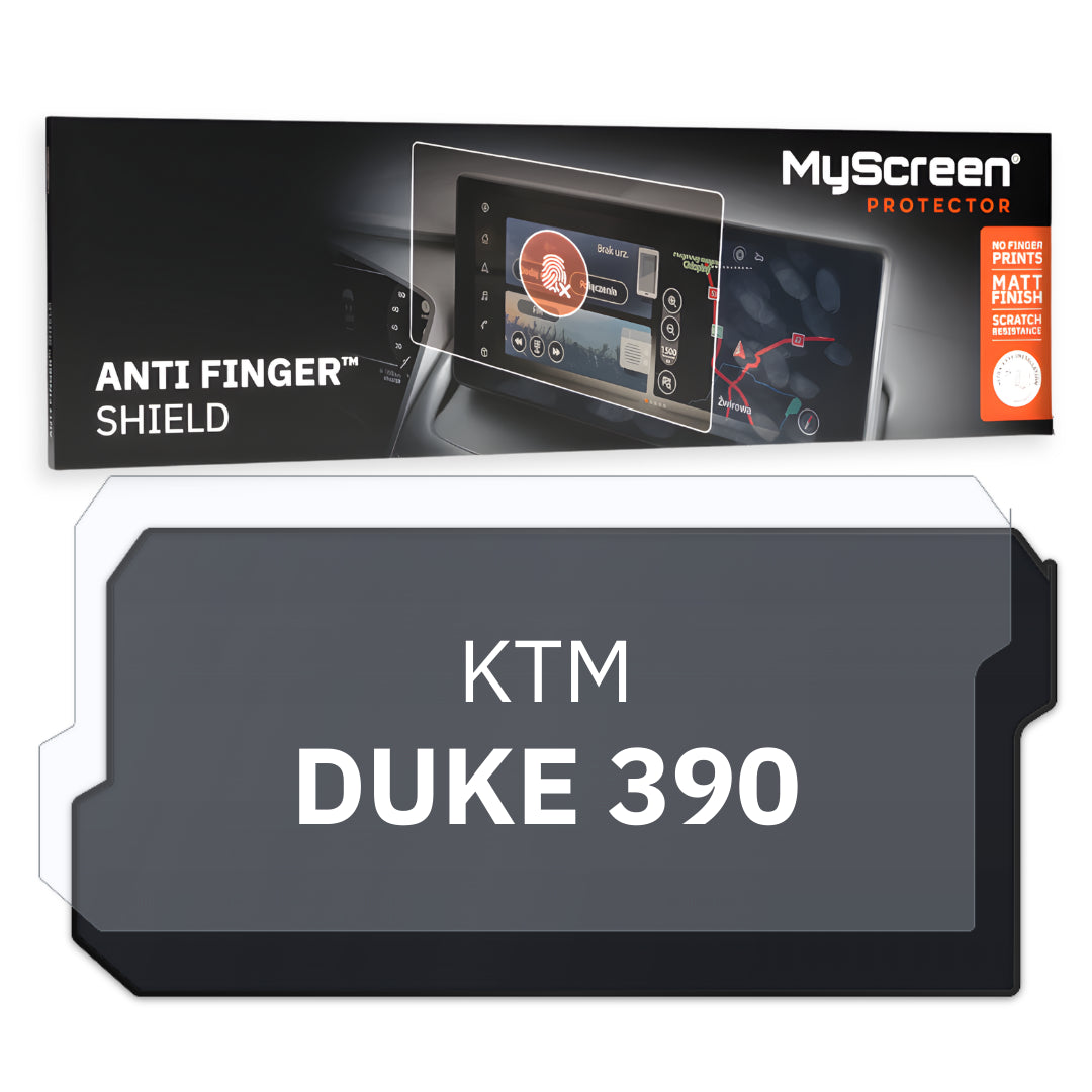 KTM DUKE 390 ND 2020 / 2022 FRONT CENTRE DASHBOARD 01 *  - Matowa folia antyodciskowa MyScreen ANTI FINGER SHIELD