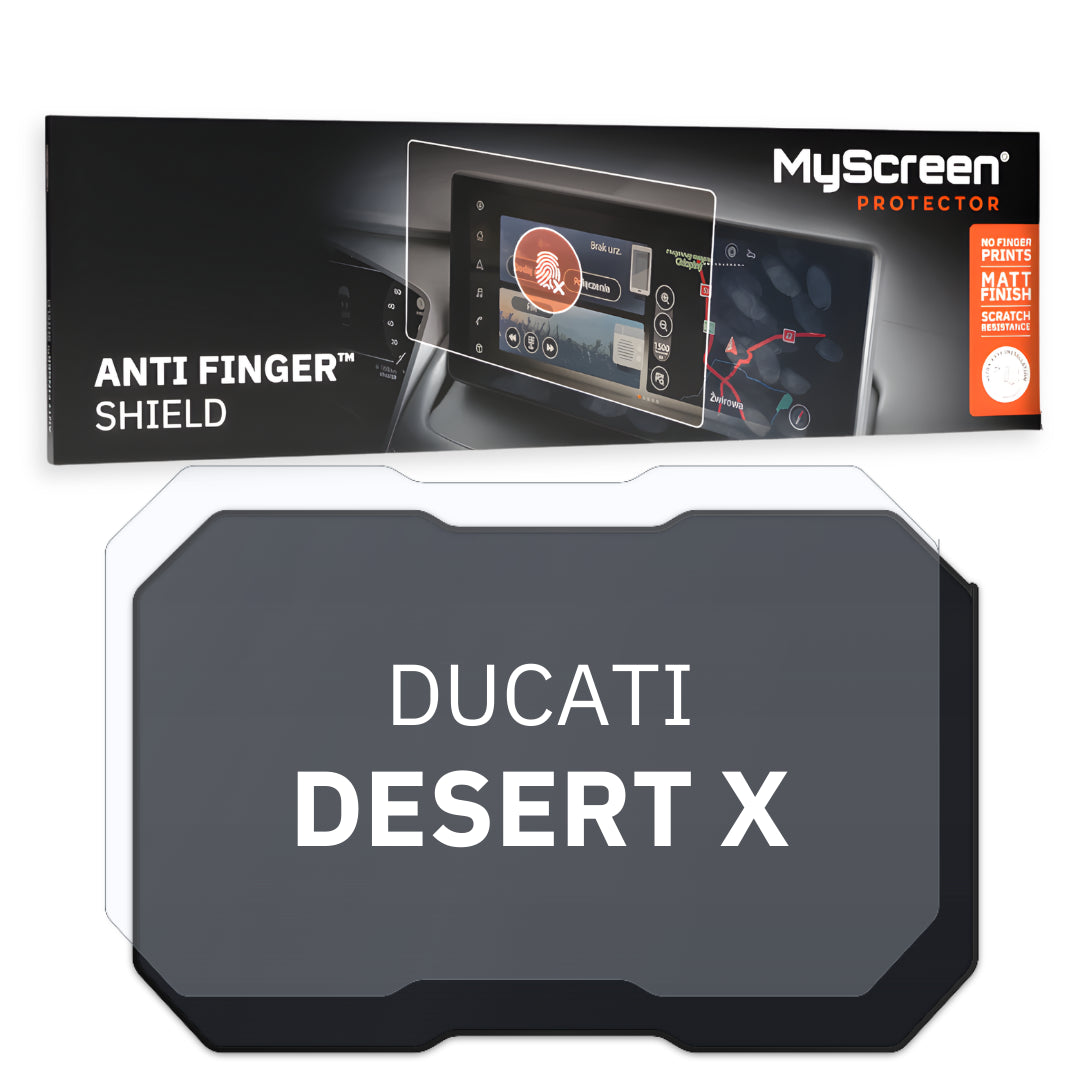 DUCATI DESERT X ND 2022 / + FRONT CENTRE DASHBOARD 01 *  - Matowa folia antyodciskowa MyScreen ANTI FINGER SHIELD