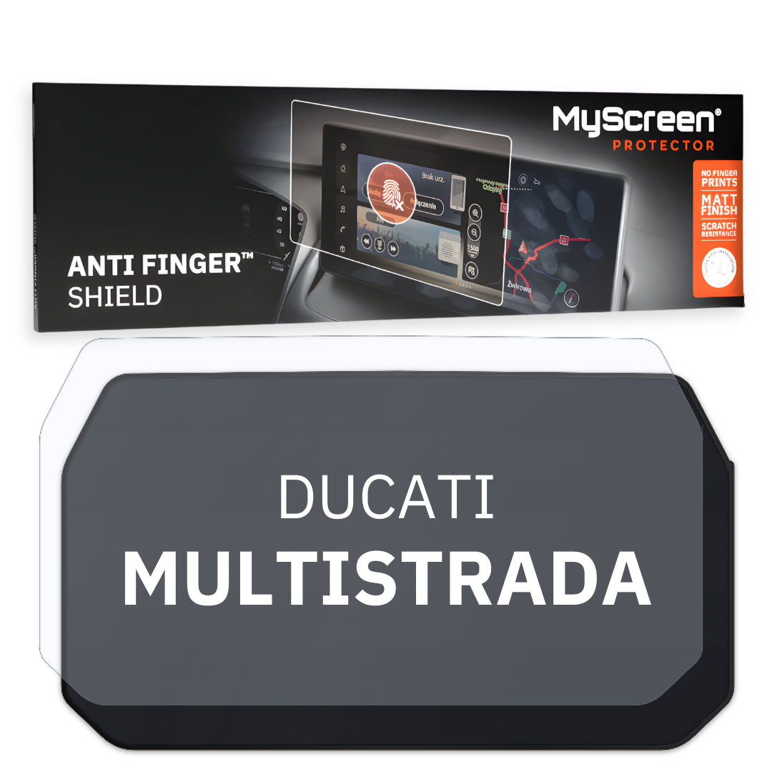 DUCATI MULTISTRADA V4 RALLY ND 2021 / + FRONT CENTRE DASHBOARD 01 *  - Matowa folia antyodciskowa MyScreen ANTI FINGER SHIELD