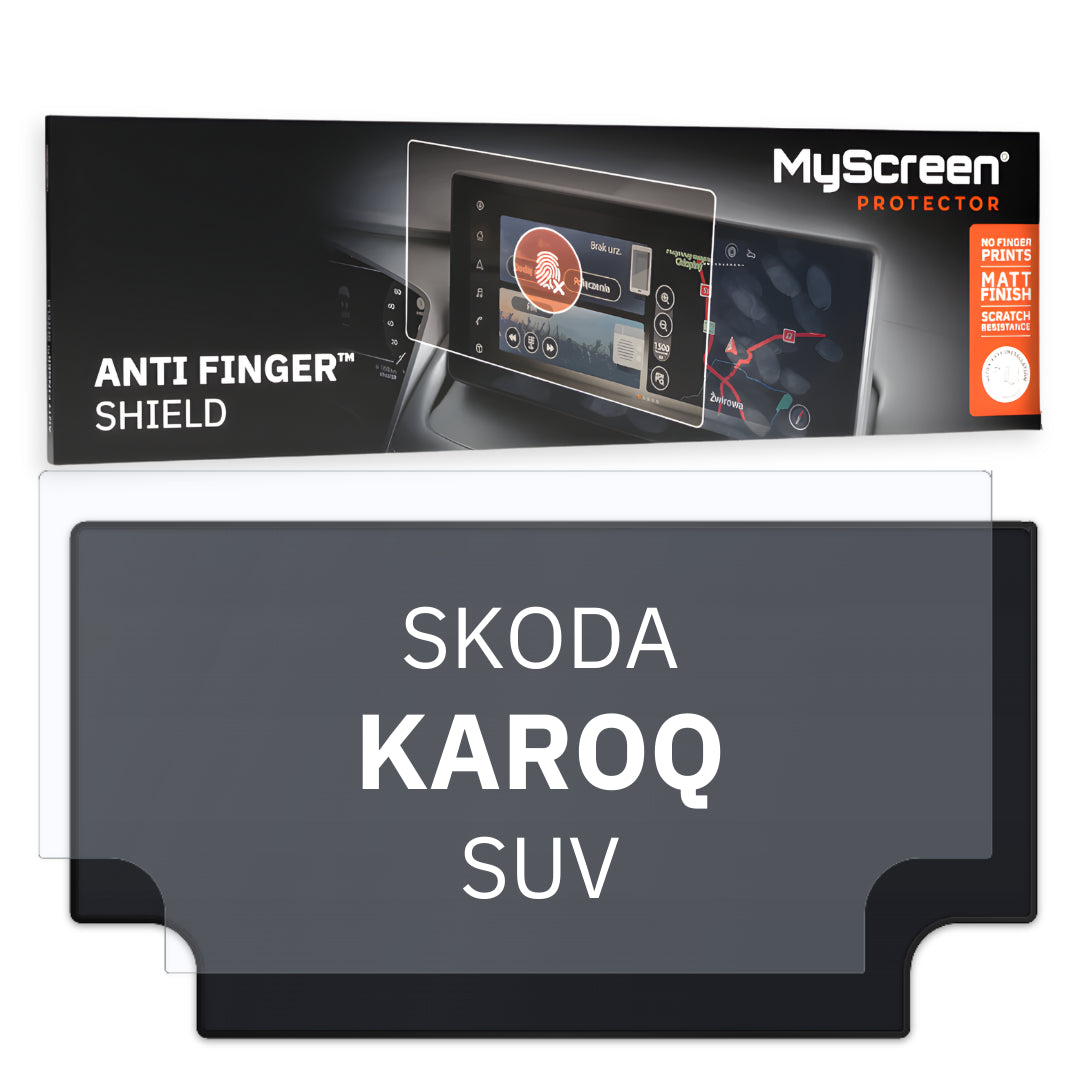 SKODA Karoq (Essence) SUV 2022 / + FRONT CENTRE DASHBOARD 01 8"  - Matowa folia antyodciskowa MyScreen ANTI FINGER SHIELD