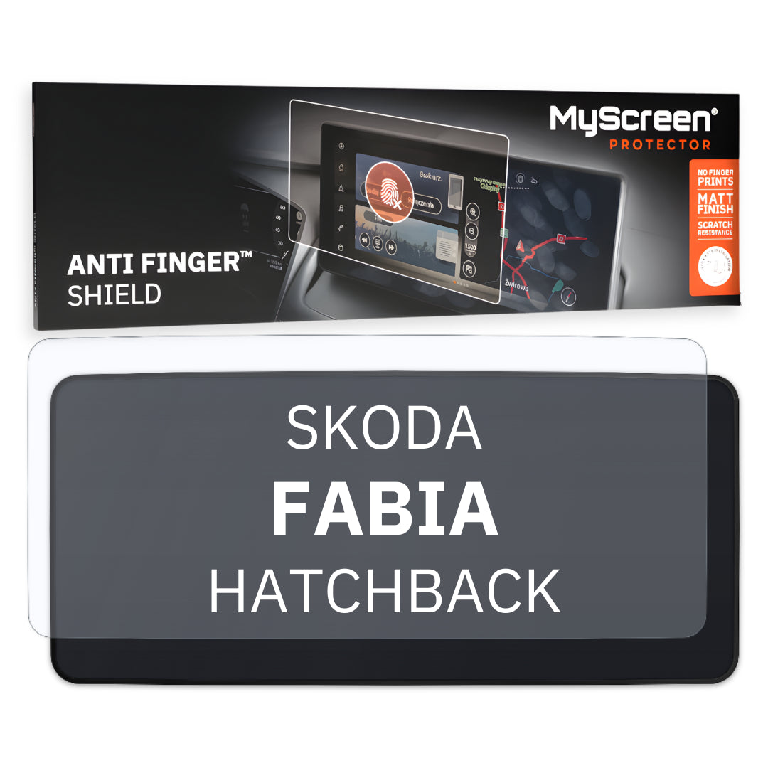 SKODA Fabia (Fabia 130 Sport) HATCHBACK 2024 / + FRONT CENTRE DASHBOARD 02 9.2"  - Matowa folia antyodciskowa MyScreen ANTI FING