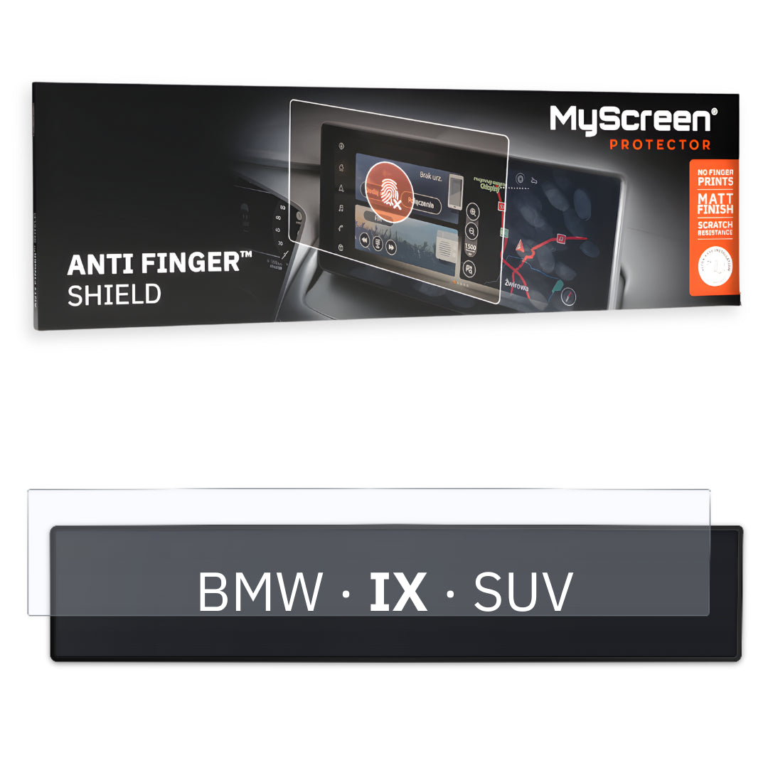 BMW iX SUV 2021 / + FRONT CENTRE DASHBOARD 01 27,2" - Matowa folia antyodciskowa MyScreen ANTI FINGER SHIELD