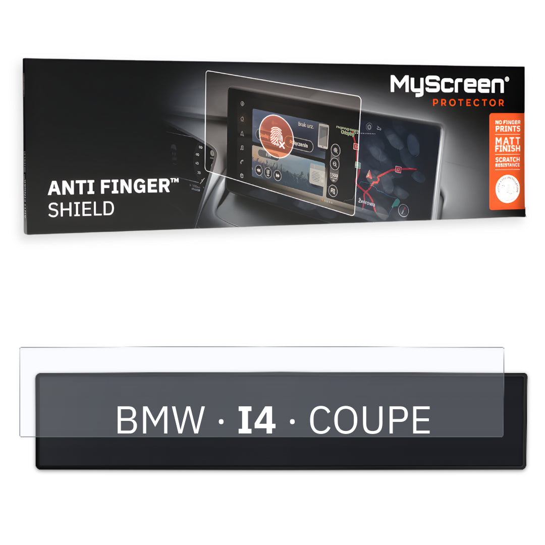 BMW i4 COUPE 2021 / + FRONT CENTRE DASHBOARD 01 27,2" - Matowa folia antyodciskowa MyScreen ANTI FINGER SHIELD