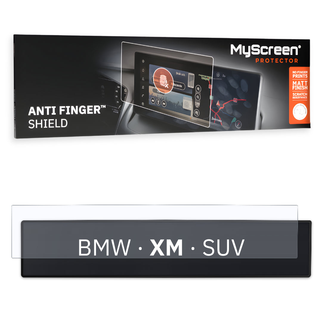 BMW XM SUV 2022 / + FRONT CENTRE DASHBOARD 01 27,2" - Matowa folia antyodciskowa MyScreen ANTI FINGER SHIELD