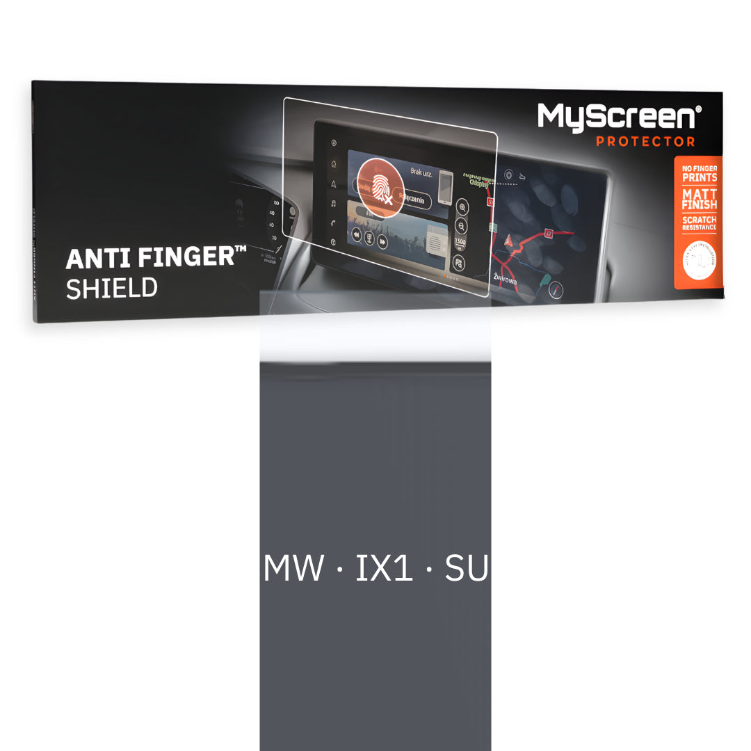 BMW iX1 SUV 2022 / + FRONT CENTRE DASHBOARD 01 20,95" - Matowa folia antyodciskowa MyScreen ANTI FINGER SHIELD