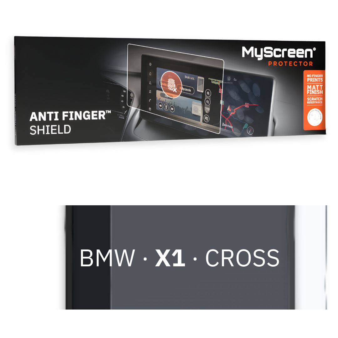 BMW X1 CROSS 2022 / + FRONT CENTRE DASHBOARD 01 20,95" - Matowa folia antyodciskowa MyScreen ANTI FINGER SHIELD