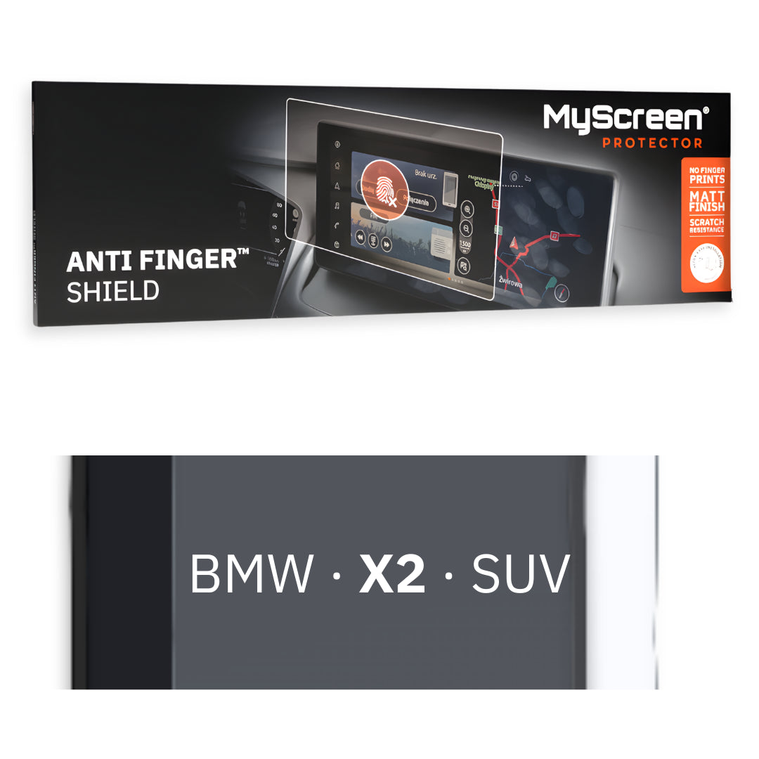 BMW X2 SUV 2023 / + FRONT CENTRE DASHBOARD 01 20,95" - Matowa folia antyodciskowa MyScreen ANTI FINGER SHIELD