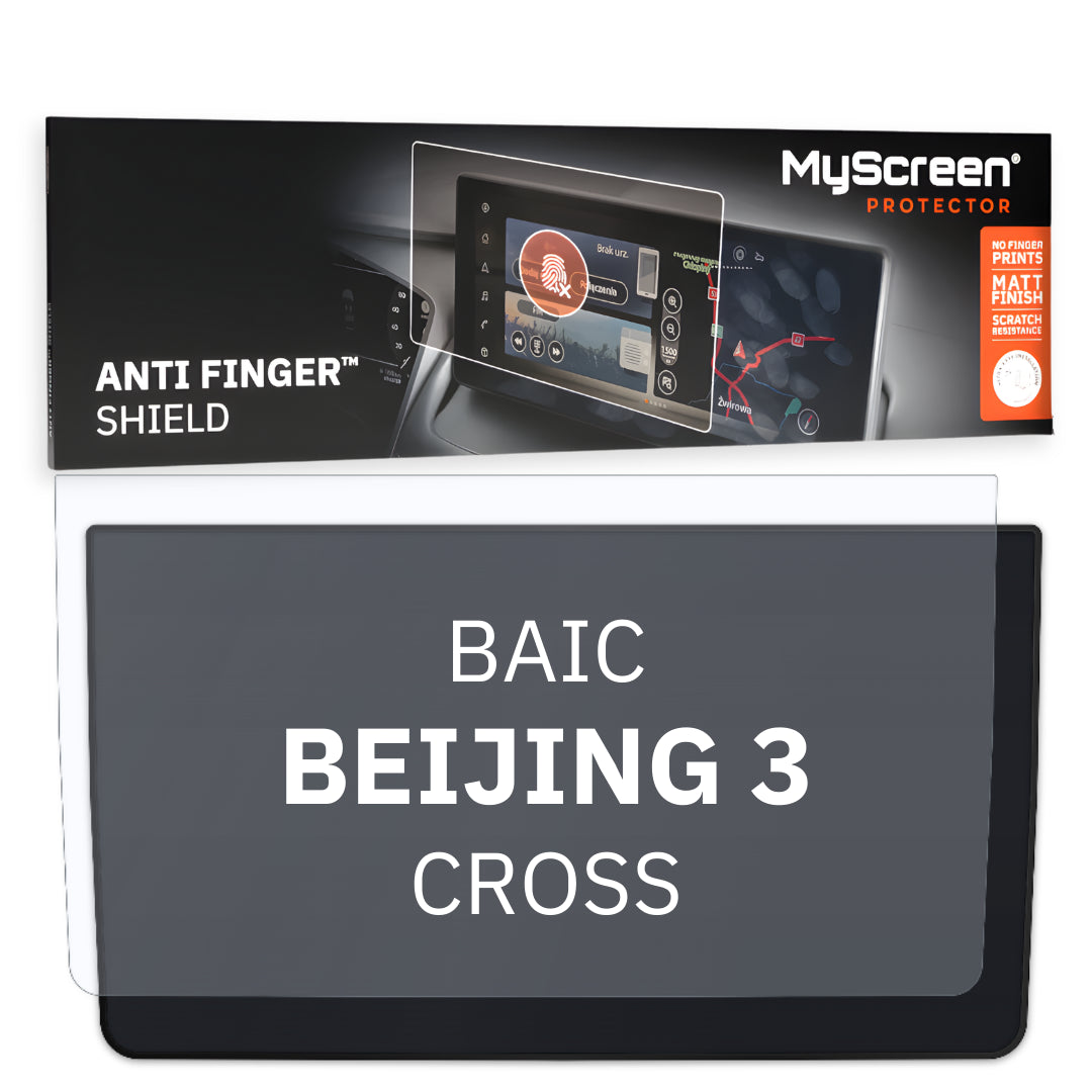 BAIC BEIJING 3 CROSS 2020 / + FRONT CENTRE DASHBOARD 01 8" - Matowa folia antyodciskowa MyScreen ANTI FINGER SHIELD