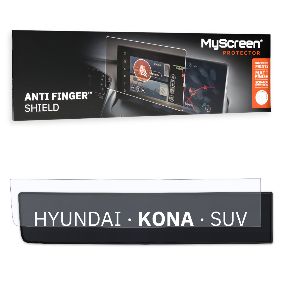 HYUNDAI KONA SUV 2023 / + FRONT CENTRE DASHBOARD 01 24,6" - Matowa folia antyodciskowa MyScreen ANTI FINGER SHIELD
