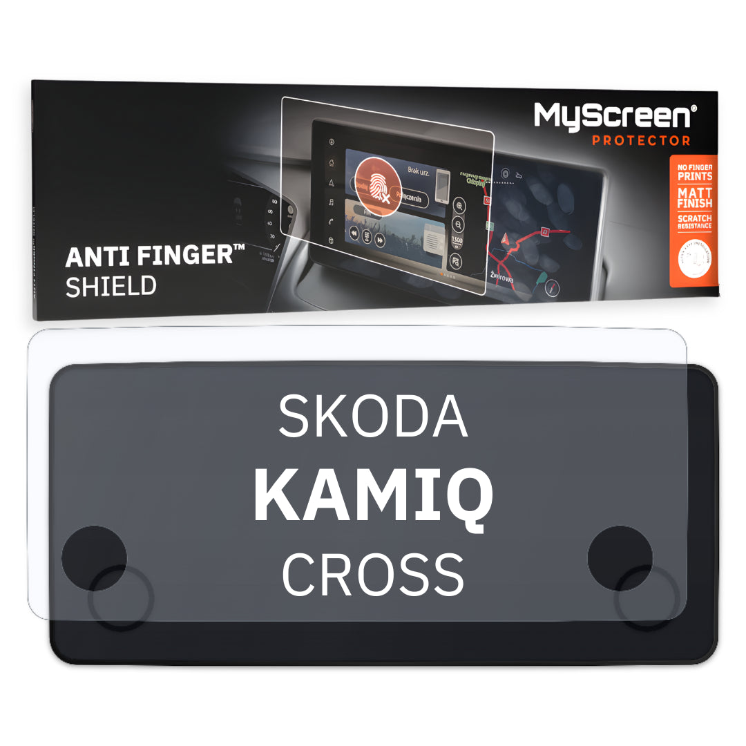 SKODA KAMIQ CROSS 2019 / 2023 FRONT CENTRE DASHBOARD 01 9,2" - Matowa folia antyodciskowa MyScreen ANTI FINGER SHIELD