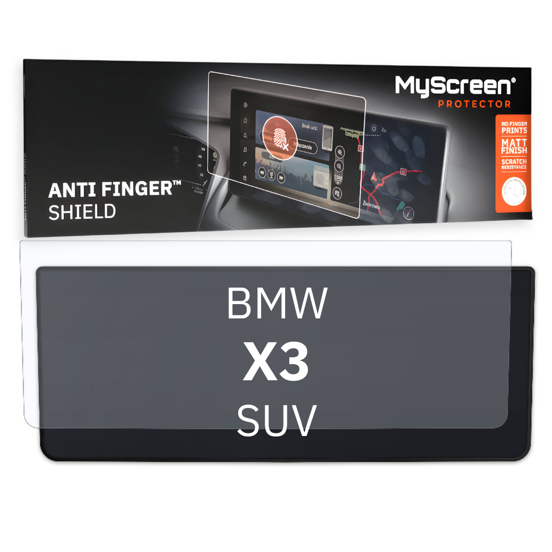 BMW X3 SUV 2021 / + FRONT CENTRE DASHBOARD 01 12,3" - Matowa folia antyodciskowa MyScreen ANTI FINGER SHIELD