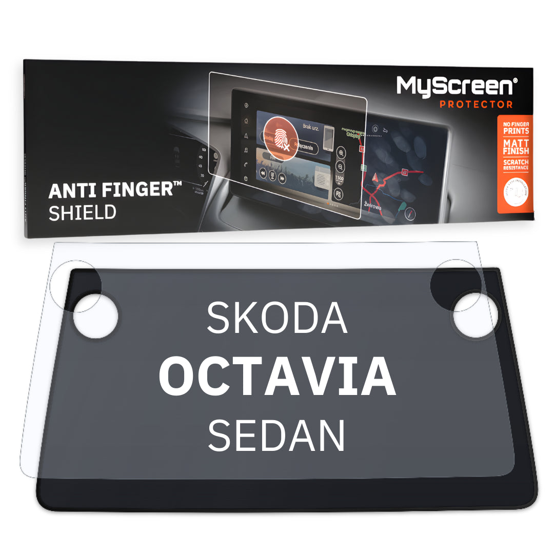 SKODA OCTAVIA SEDAN 2017 / 2020 FRONT CENTRE DASHBOARD 01 *  - Matowa folia antyodciskowa MyScreen ANTI FINGER SHIELD