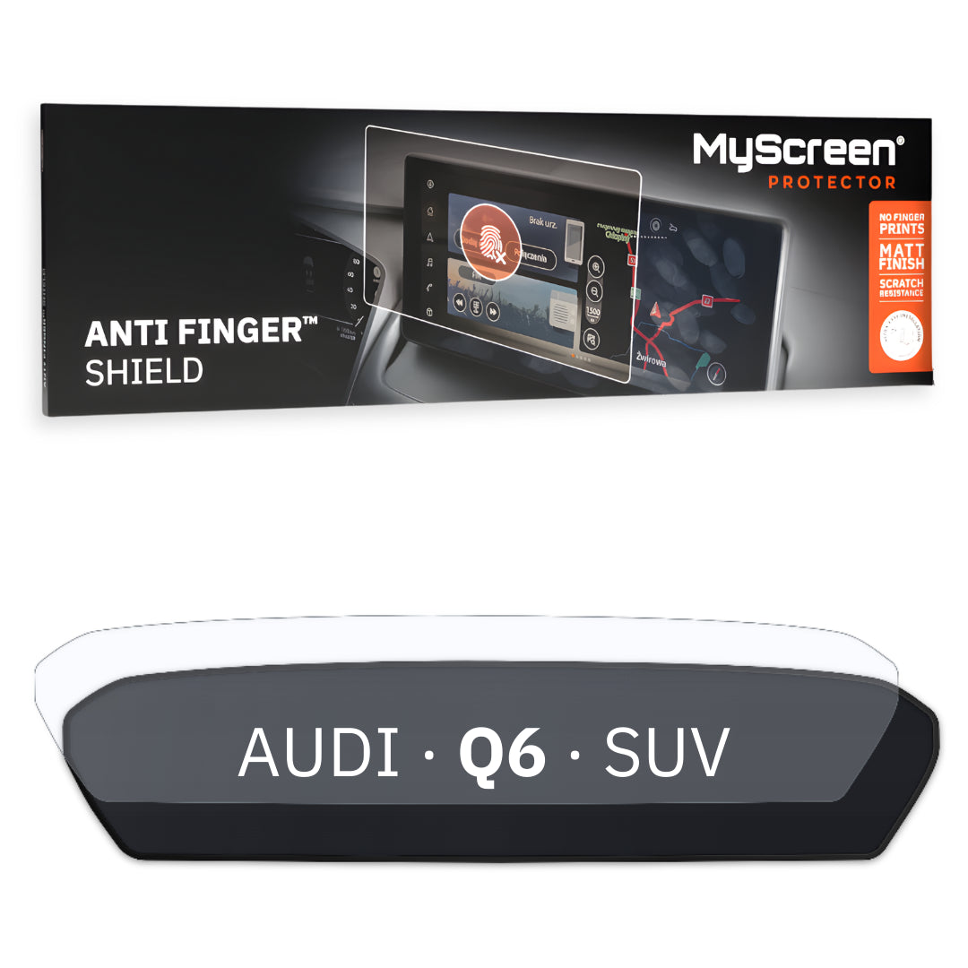 AUDI Q6 e-tron SUV 2025 / + FRONT CENTRE DASHBOARD 01 * - Matowa folia antyodciskowa MyScreen ANTI FINGER SHIELD